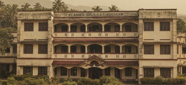 Historic view of St. Anne's Higher Secondary School, Kottayam