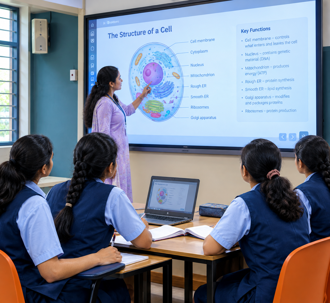 Students in a smart classroom at St. Anne's