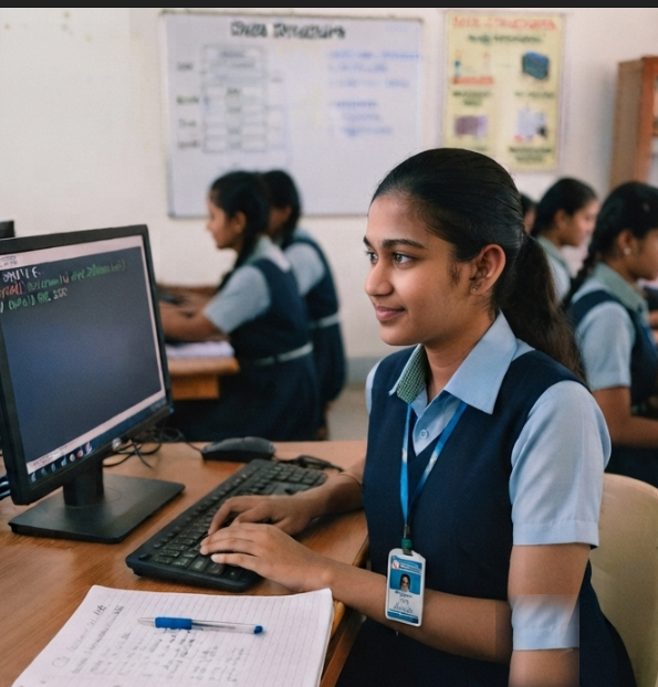 Computer Science students at work